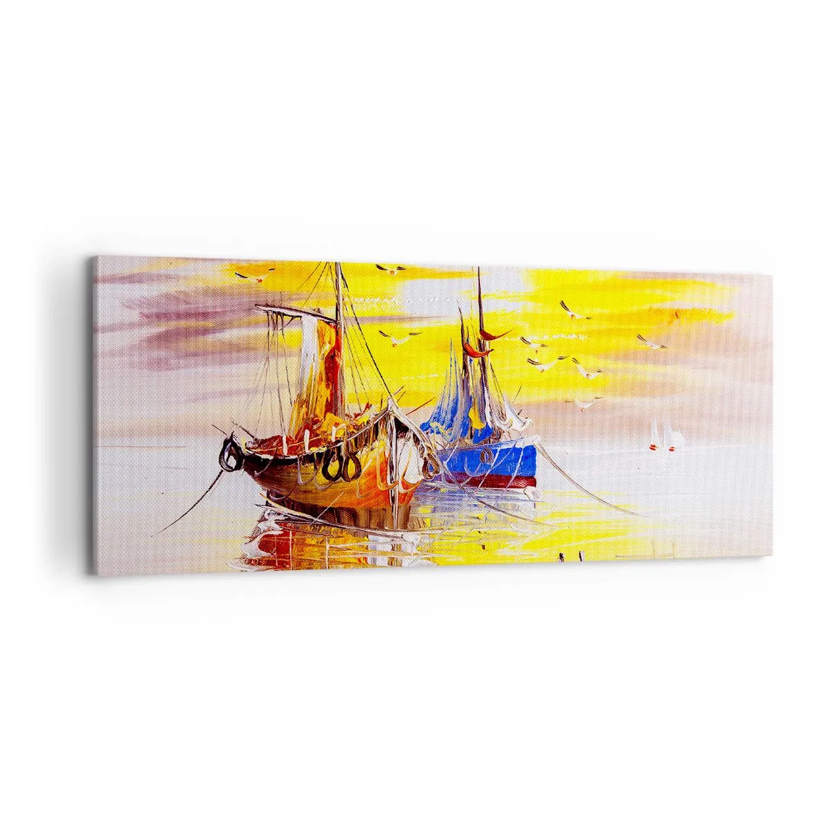 Quadro em tela - Um merecido descanso no porto - 100x40 cm