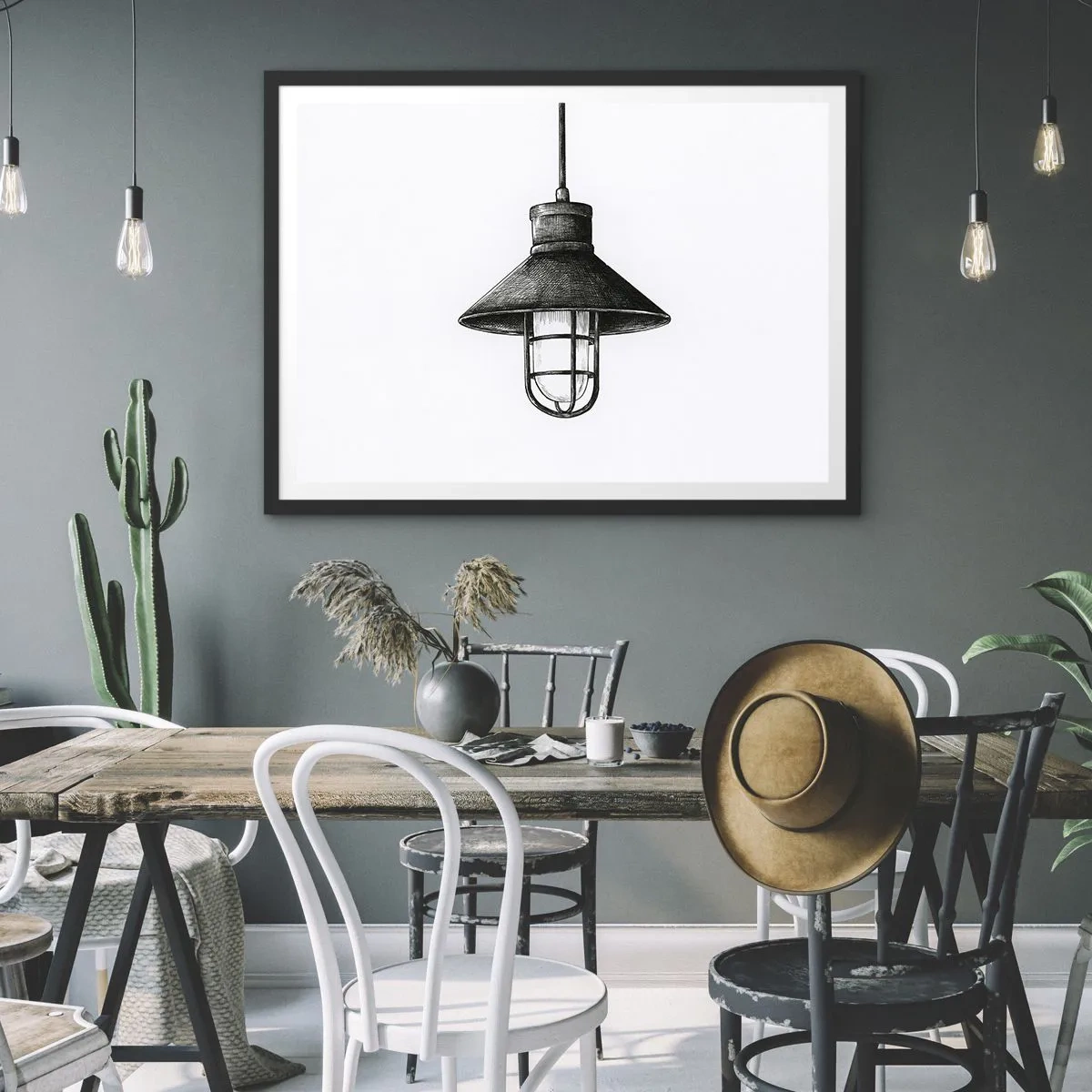 Pôster com moldura preta - Como antigamente… - 40x30 cm