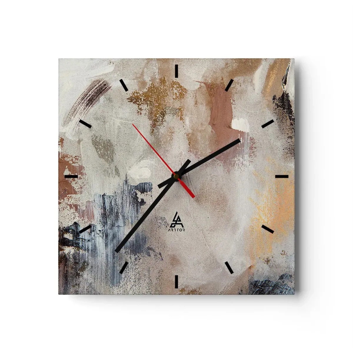 Relógio de parede - Relógio em vidro - Abstração enevoada - 40x40 cm