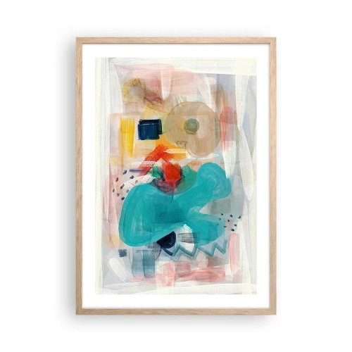 Pôster com moldura de carvalho claro - Jogo colorido - 50x70 cm