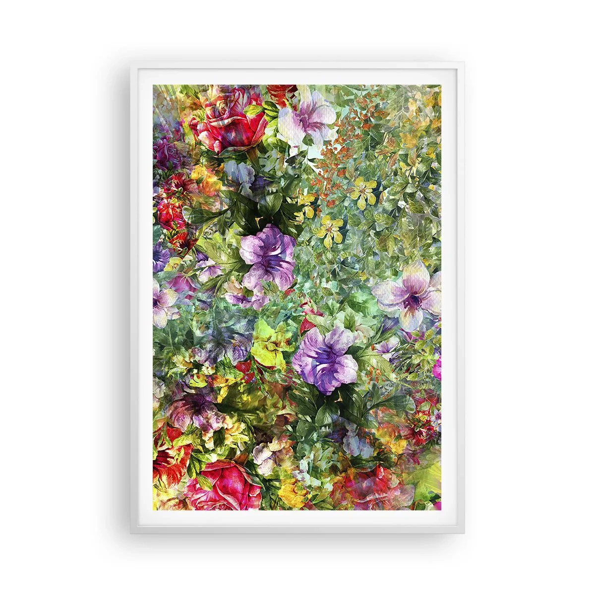 Pôster em moldura branca - Nas flores para a perdição - 70x100 cm
