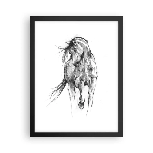 Pôster com moldura preta - Num trote gracioso - 30x40 cm