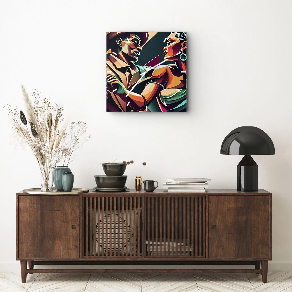 Relógio de parede - Relógio em vidro - No ritmo do coração - 40x40 cm