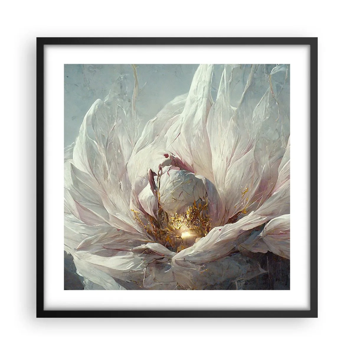 Pôster com moldura preta - Floresce uma vez a cada cem anos - 50x50 cm