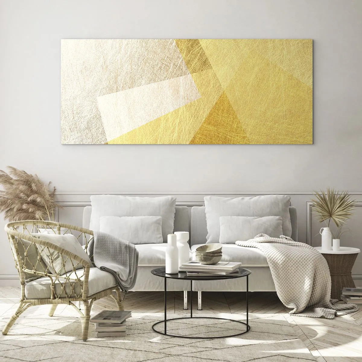 Quadro em vidro - Clima geométrico - 100x40 cm