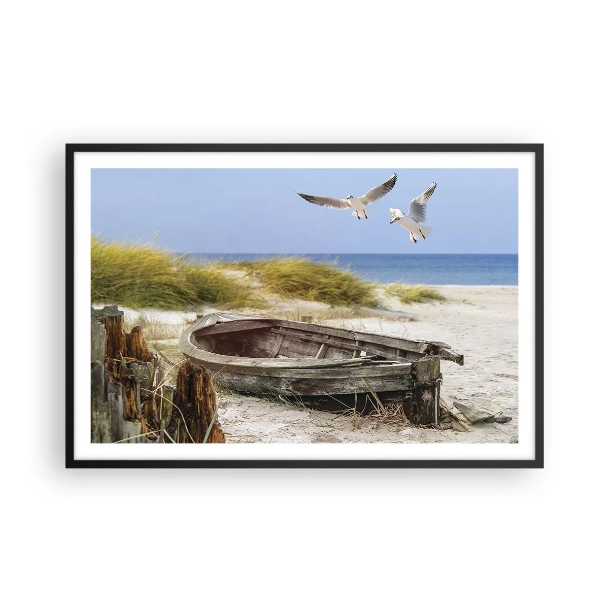 Pôster com moldura preta - Banhado pelo vento - 91x61 cm
