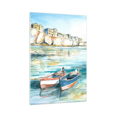 Quadro em vidro - Paisagem em azul - 80x120 cm