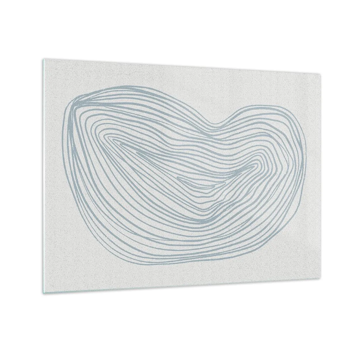 Quadro em vidro - Linhas azuis delicadas criam uma forma orgânica e fluida - 70x50cm - Deixe cair o sorriso - Decoração de parede moderna para a sala de estar e quarto ARTTOR