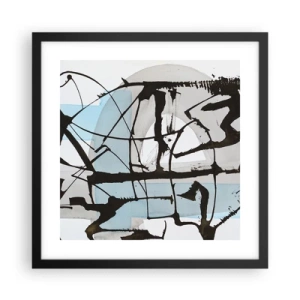 Pôster com moldura preta - Azul mesmo assim - 40x40 cm