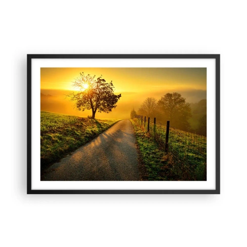 Pôster com moldura preta - Uma tarde agradável - 70x50 cm