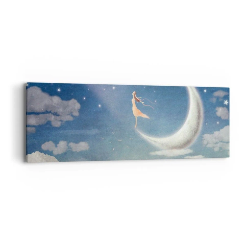 Quadro em tela - O encanto azul - 90x30 cm