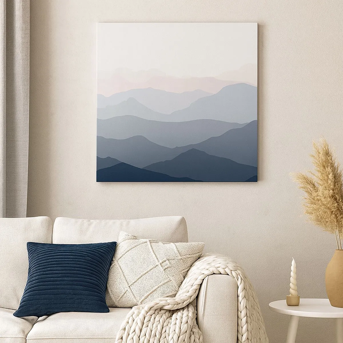 Quadro em tela - Ondas de montanha - 30x30 cm