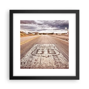 Pôster com moldura preta - Mother Road - uma lenda americana - 30x30 cm