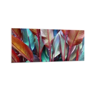 Quadro em vidro - Um matagal colorido - 100x40 cm