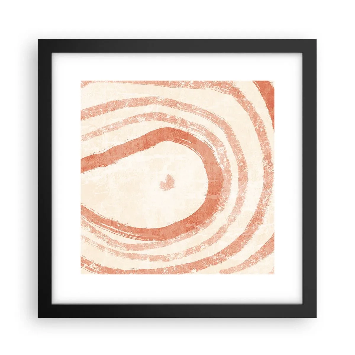 Pôster com moldura preta - Círculos de coral – composição - 30x30 cm