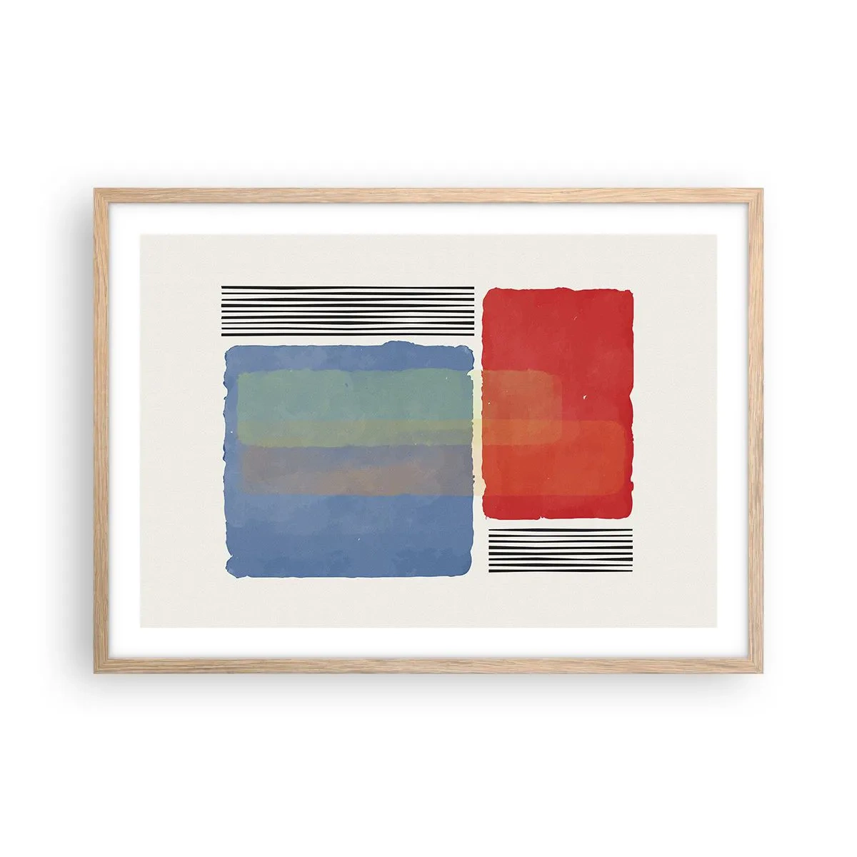 Pôster com moldura de carvalho claro - A alma da geometria - 70x50 cm