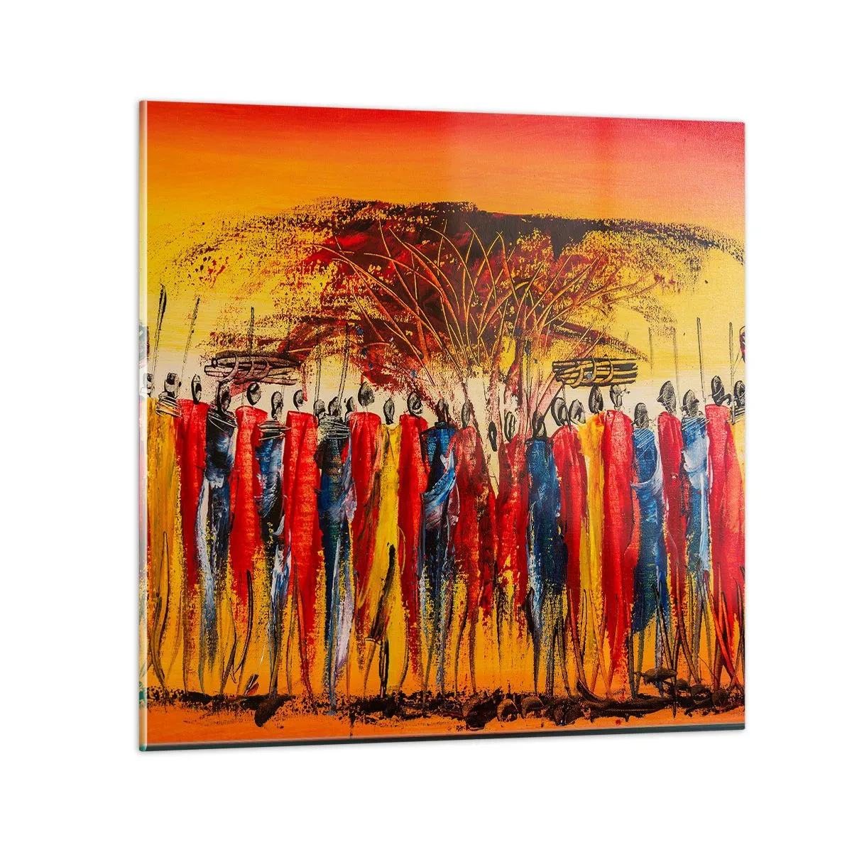 Quadro em vidro - Lá, lá, lá vão eles - 30x30 cm