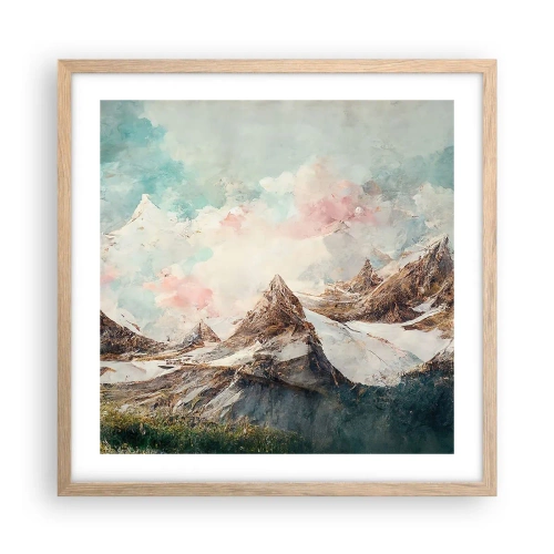 Pôster com moldura de carvalho claro - Lâminas de rocha - 50x50 cm