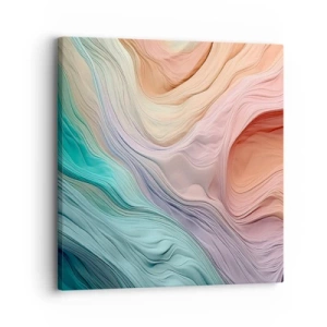 Quadro em tela - Onda arco-íris - 30x30 cm