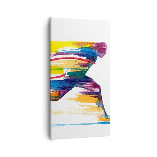 Quadro em tela - Correndo pelo arco-íris - 55x100 cm