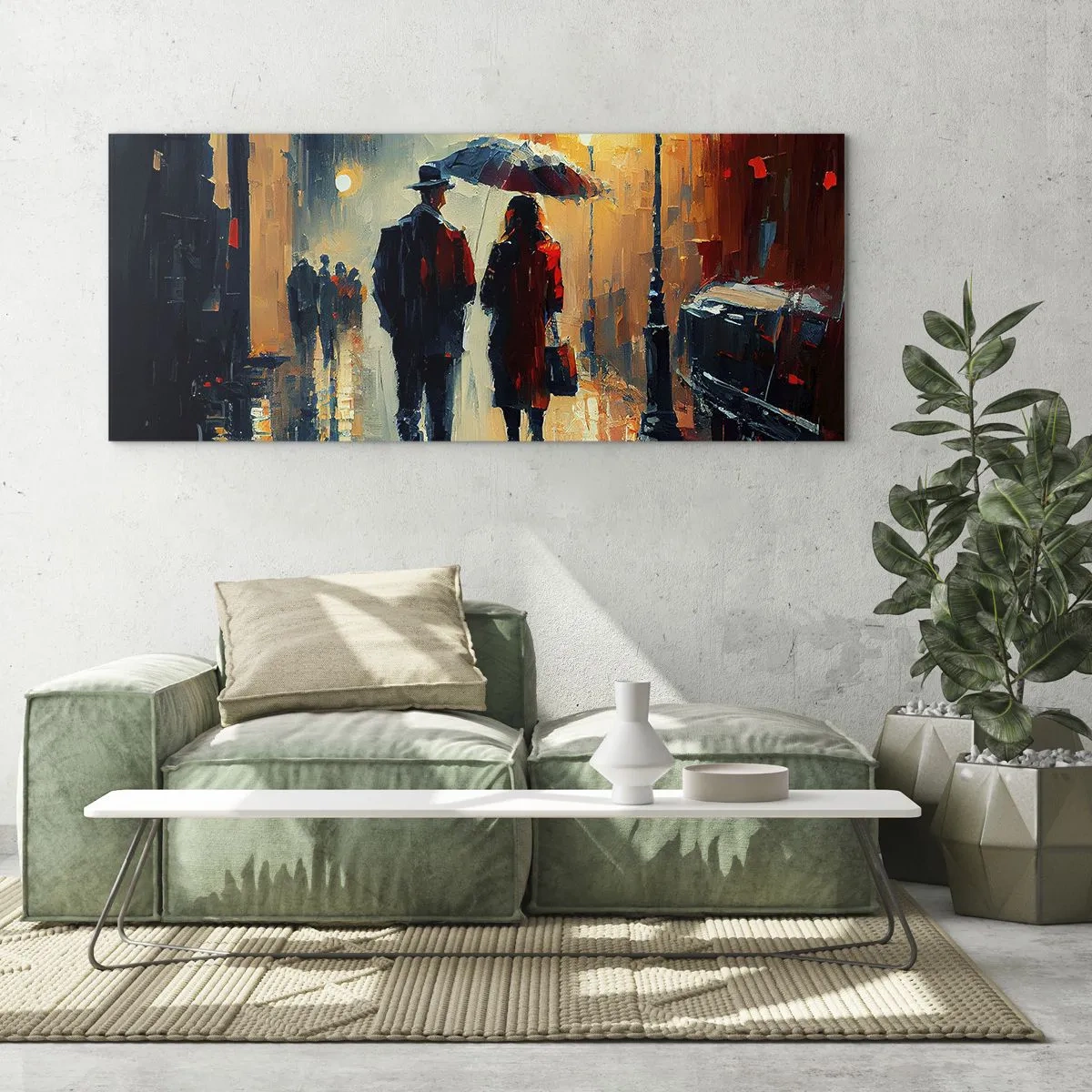 Quadro em vidro - História de amor urbano - 100x40 cm