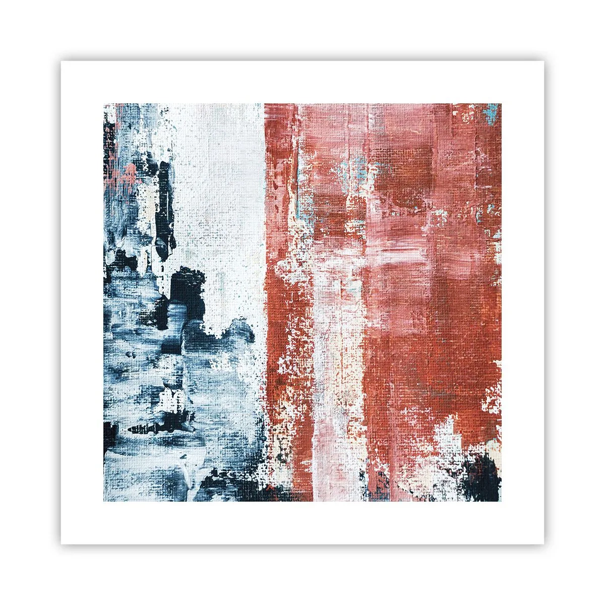Pôster - Meio a meio abstrato - 40x40 cm