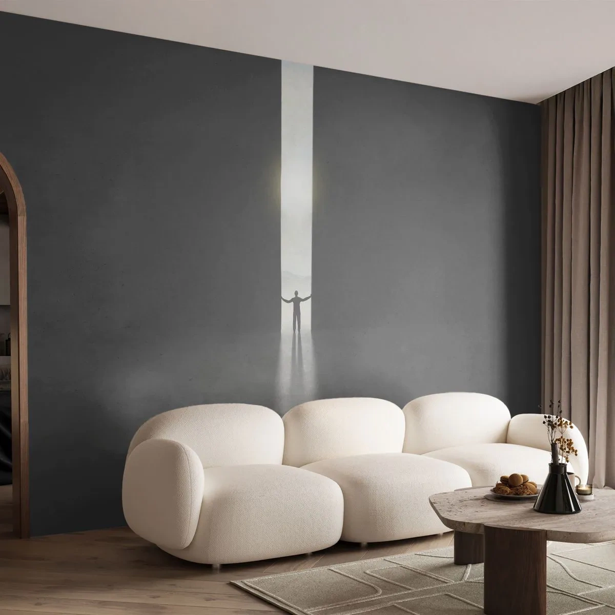 Papel de Parede Standard Eco - Um passo para um futuro brilhante - Abstração, Homem, Pedaço - 400x280 cm