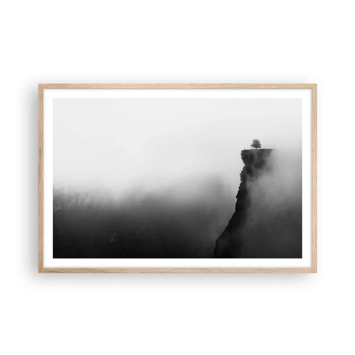 Pôster com moldura de carvalho claro - No limite do mundo - 91x61 cm
