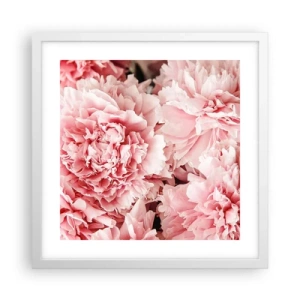Pôster em moldura branca - Sonho rosa - 40x40 cm