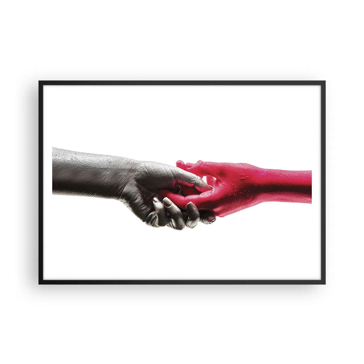 Pôster com moldura preta - Juntos, mas diferentes - 100x70 cm