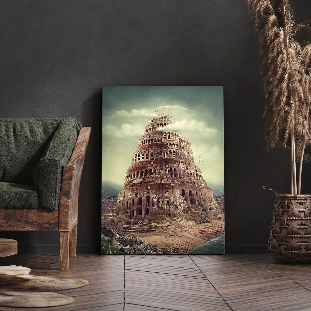 Quadro em tela - Torre de babel - 65x120 cm
