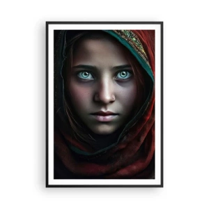 Pôster com moldura preta - Princesa oriental - 70x100 cm