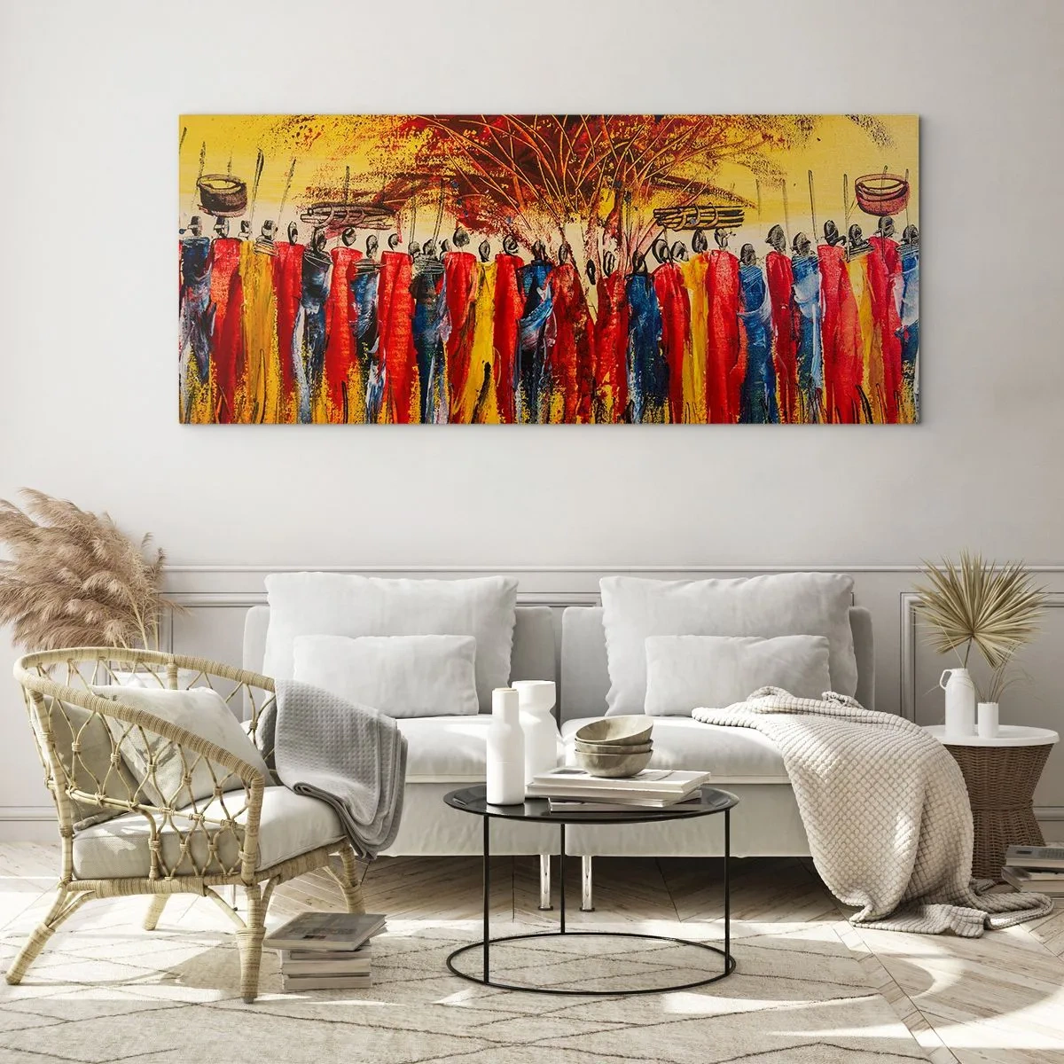 Quadro em vidro - Lá, lá, lá vão eles - 100x40 cm
