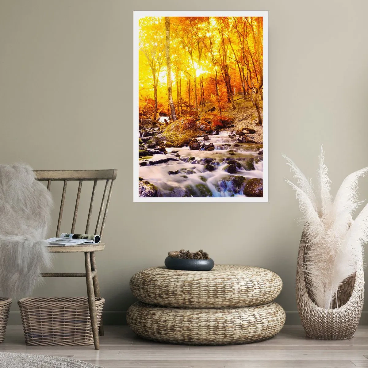 Pôster - Pedras emolduradas em ouro e platina - 70x100 cm