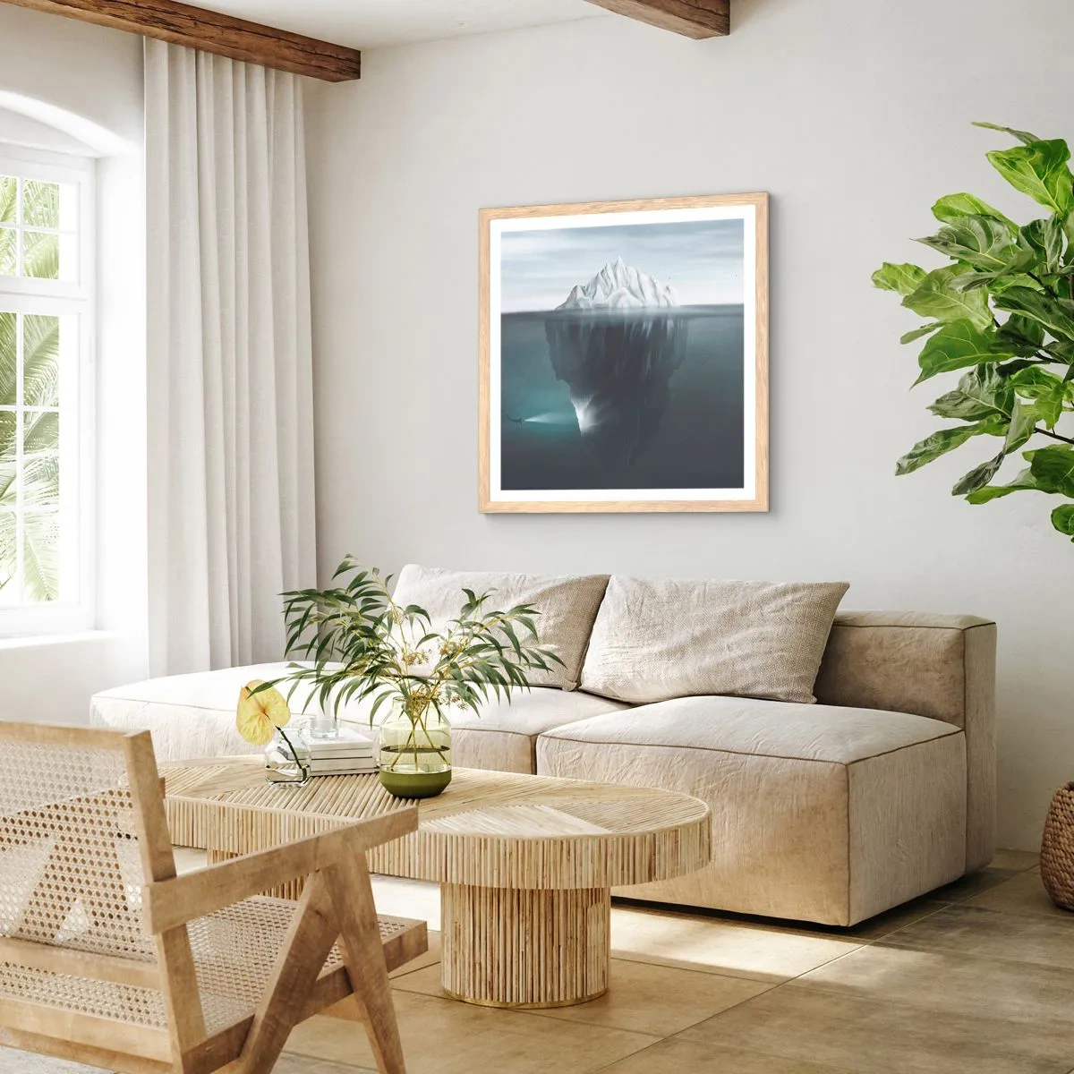 Pôster com moldura de carvalho claro - Mistério subaquático - 40x40 cm