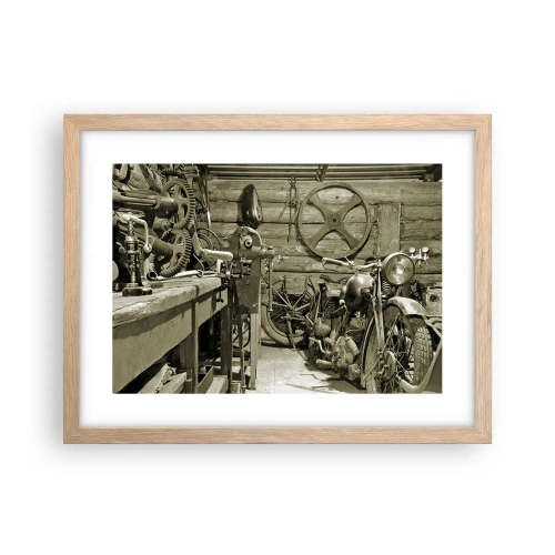 Pôster com moldura de carvalho claro - No depósito do tio Jorge - 40x30 cm