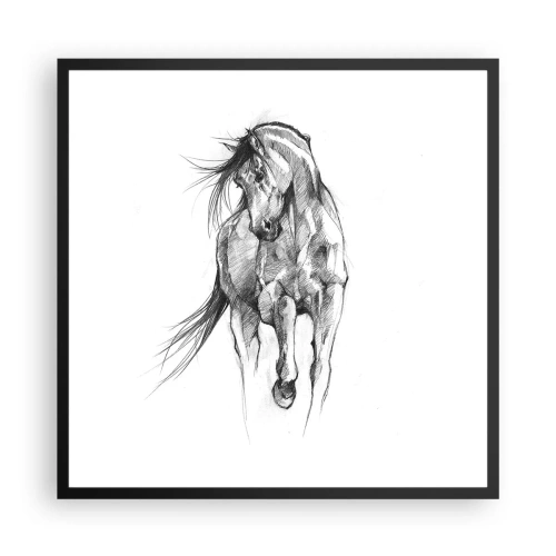 Pôster com moldura preta - Num trote gracioso - 60x60 cm