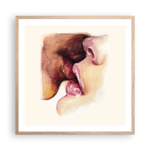 Pôster com moldura de carvalho claro - Como a noite e o dia, a terra e o céu - 60x60 cm