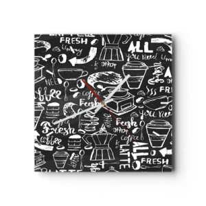 Relógio de parede - Relógio em vidro - Tudo o que precisa é... - 30x30 cm