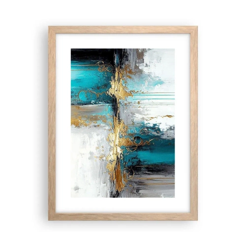 Pôster com moldura de carvalho claro - Tudo flui - 30x40 cm