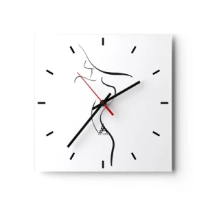 Relógio de parede - Relógio em vidro - Elusiva como uma onda - 30x30 cm