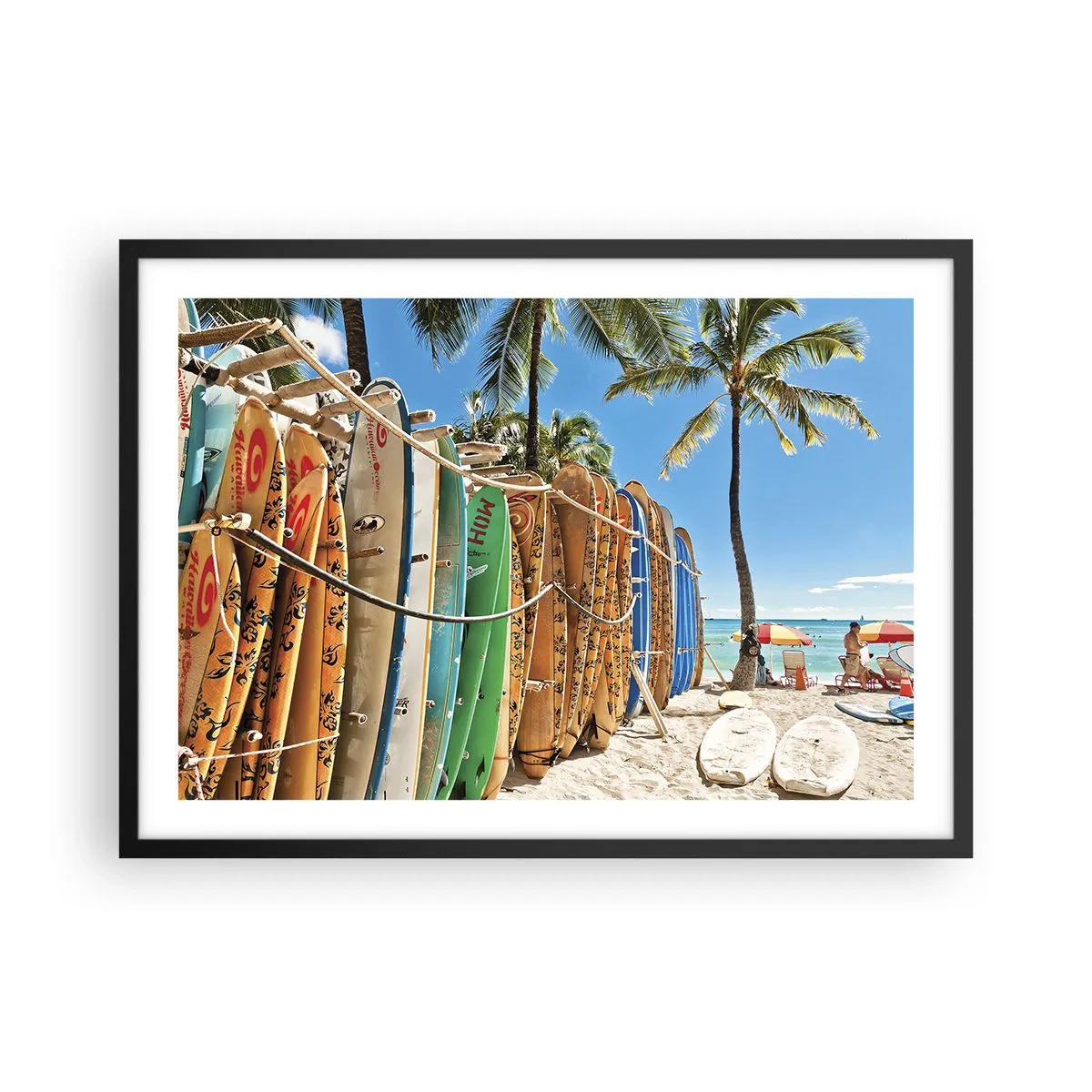 Pôster com moldura preta - Diversão ensolarada - 70x50 cm
