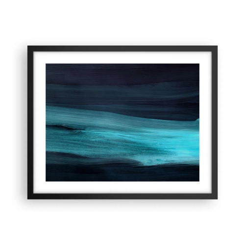 Pôster com moldura preta - Vá com o fluxo - 50x40 cm