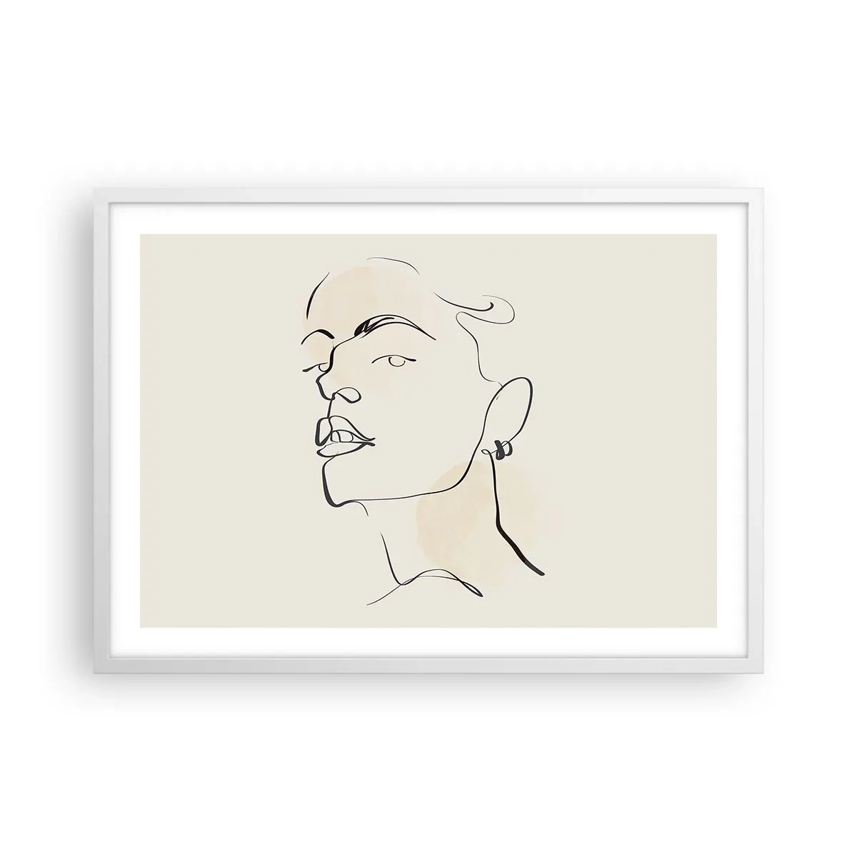 Pôster em moldura branca - Olhar orgulhoso - 70x50 cm