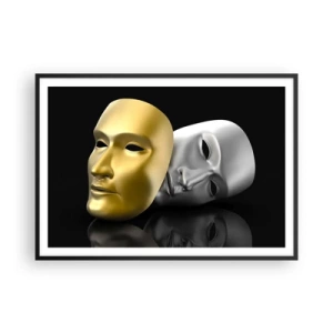 Pôster com moldura preta - A vida é um teatro - 100x70 cm