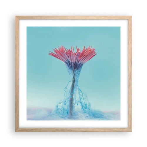 Pôster com moldura de carvalho claro - Num abraço revigorante - 50x50 cm