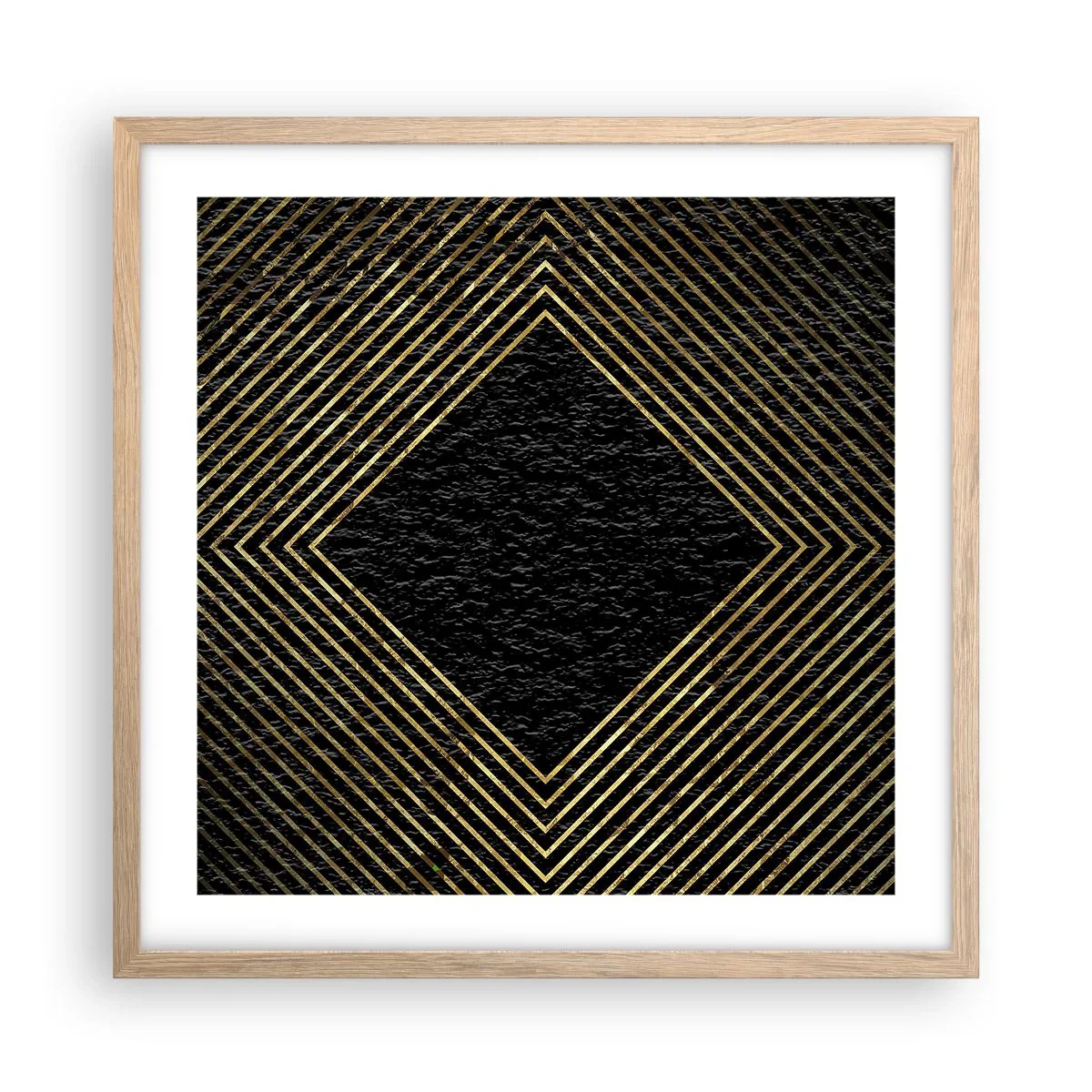 Pôster com moldura de carvalho claro - Geometria em estilo glamoroso - 50x50 cm