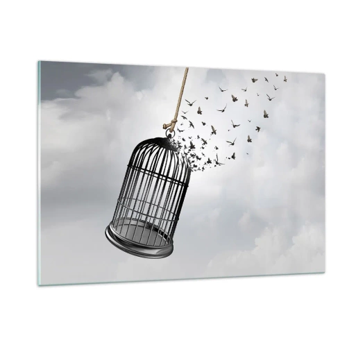 Quadro em vidro - Fé... Esperança... Liberdade! - 120x80 cm