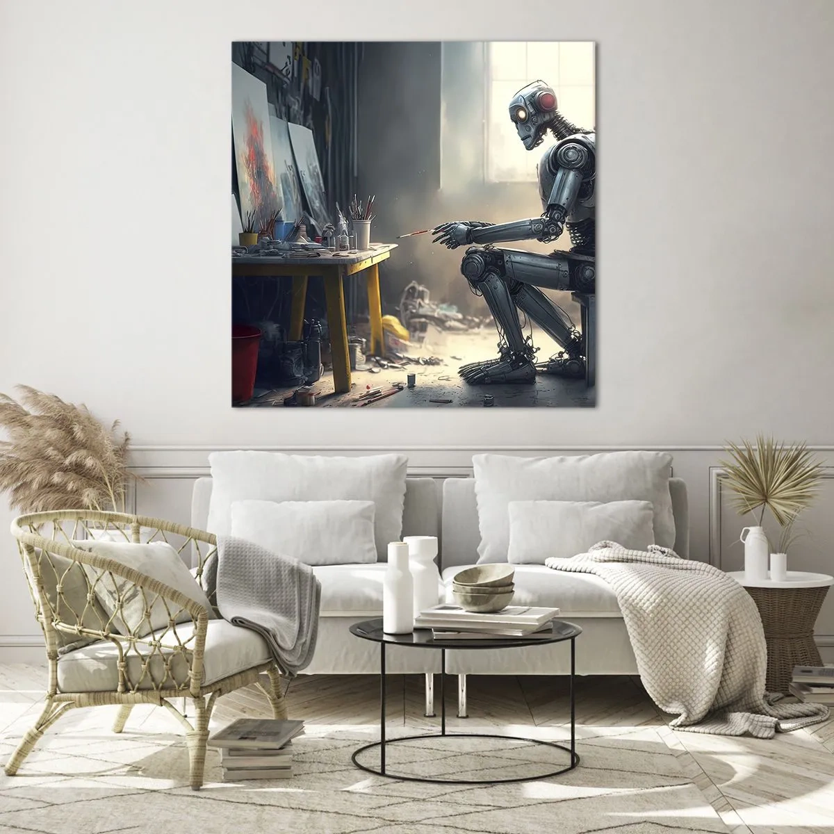 Quadro em vidro - O ato de criação - 50x50 cm