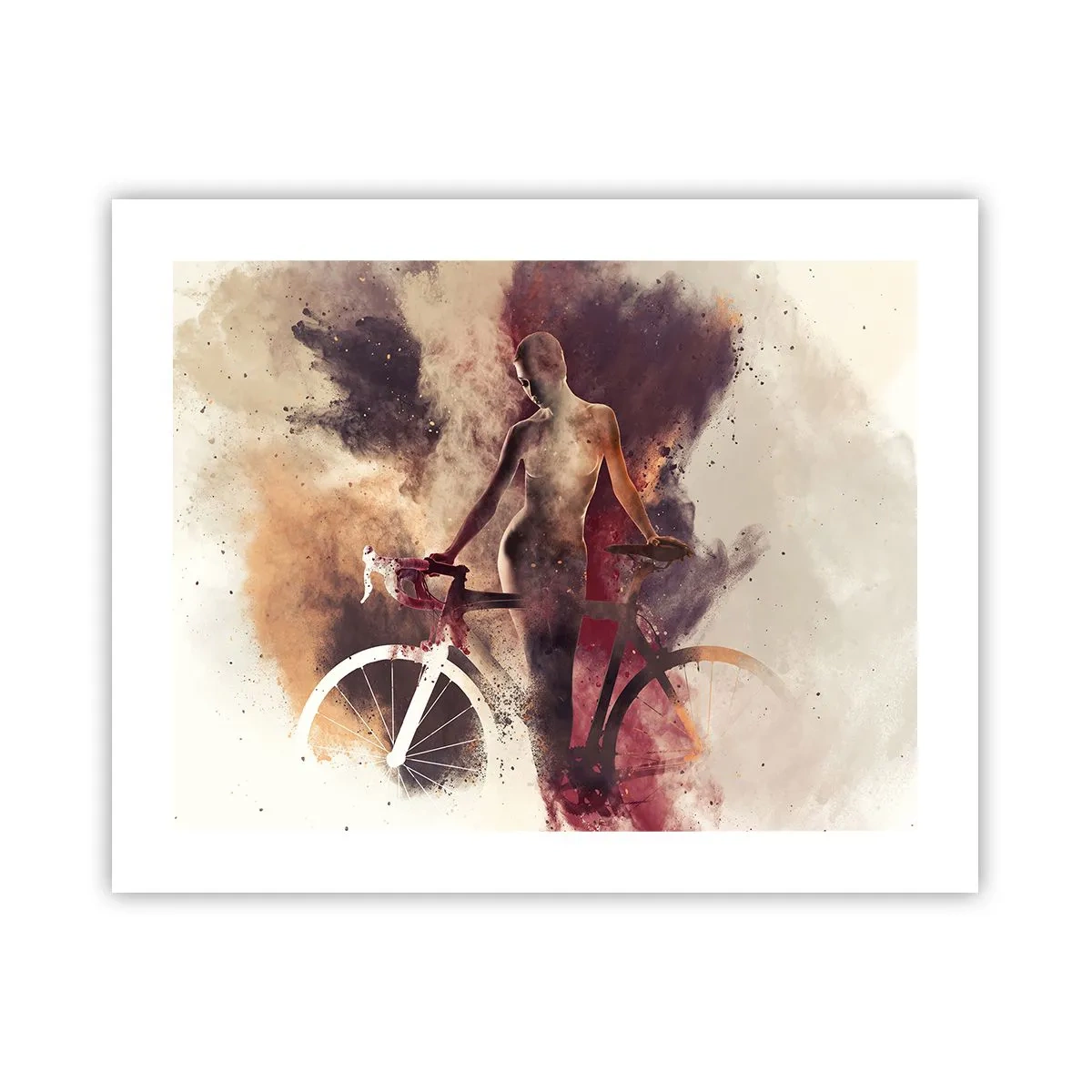 Pôster - Uma alma de bicicleta em formas de mármore - 50x40 cm